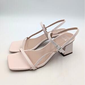 Chase and Chloe Maple Slingback Block Heel Sandal Womens Neutral Size US7.5 EU38